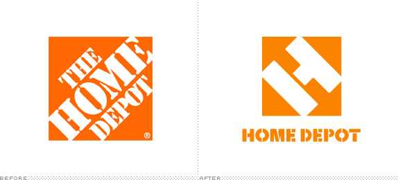 Home Depot Logo, Before and After