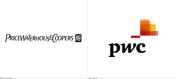 PwC Logo, Before and After