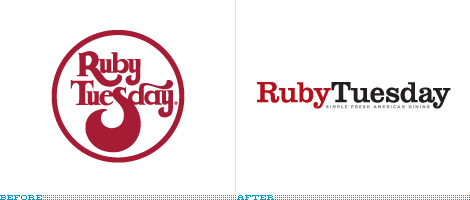 Ruby Tuesday Logo, Before and After
