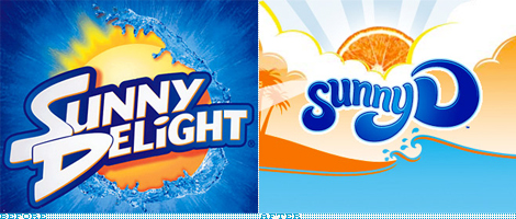 Sunny D Logo, Before and After