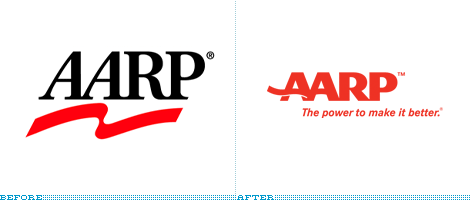 AARP Logo, Before and After
