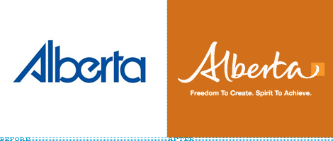 Alberta Logo, Before and After