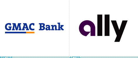 Ally Bank Logo, Before and After