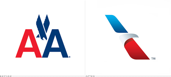 American Airlines Logo, Before and After