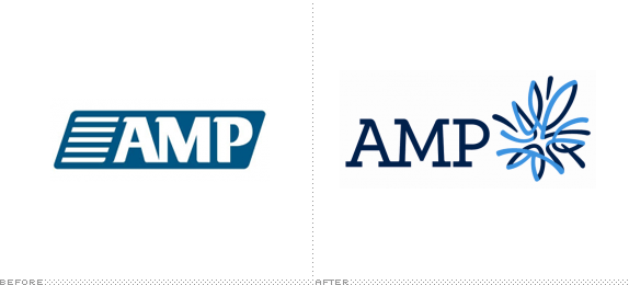 AMP Logo, Before and After