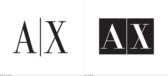 Armani Exchange Logo, Before and After