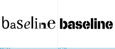 Baseline Magazine Logo, Before and After