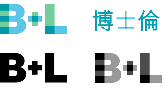 Bausch & Lomb. New B+L icon, above, and wordmark, below.