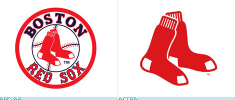 Boston Red Sox Logo, Before and After