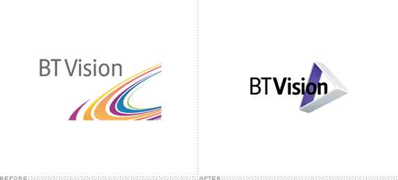 BT Vision Logo, Before and After