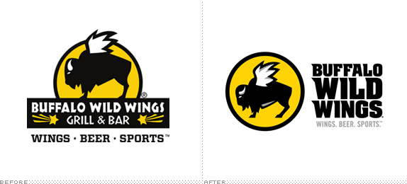 Buffalo Wild Wings Logo, Before and After