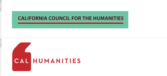 Cal Humanities Logo, Before and After