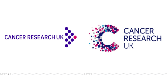 Cancer Research UK Logo, Before and After