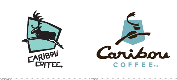 Caribou Coffee Logo, Before and After