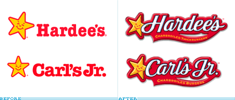 Carl's Jr. and Hardee's Logos, Before and After
