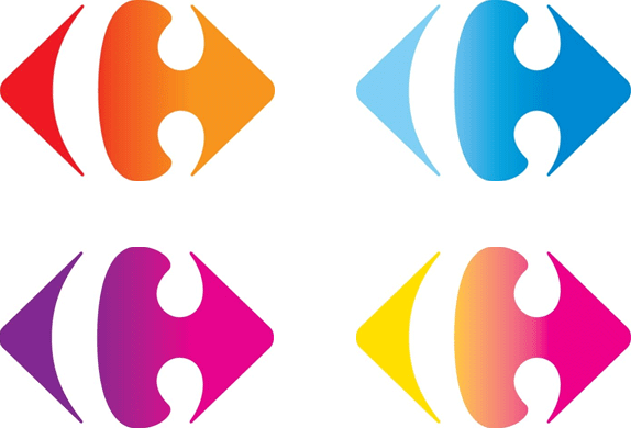 Carrefour Logo, Before and After
