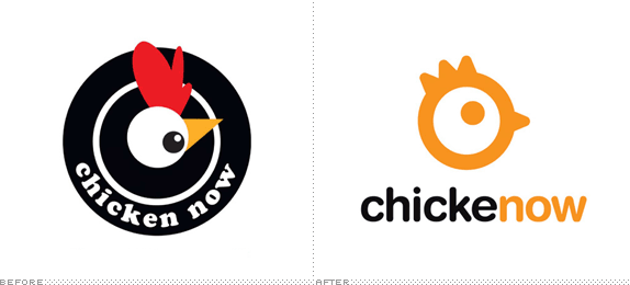 Chickenow Logo, Before and After