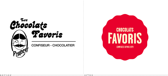 Chocolats Favoris Logo, Before and After