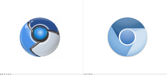 Google Chrome Logo, Before and After