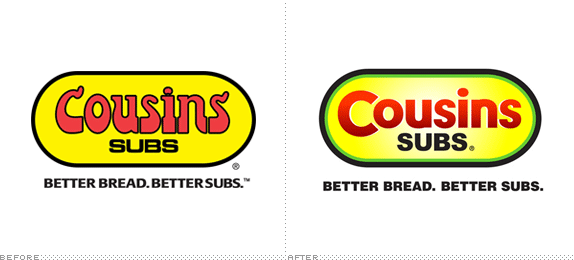 Cousins Subs Logo, Before and After