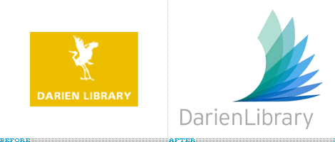 Darien Public Library Logo, Before and After