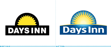 Days Inn Logo, Before and After