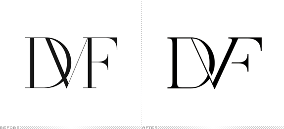 DVF Logo, Before and After