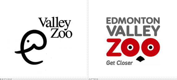 Edmonton Valley Zoo Logo, Before and After