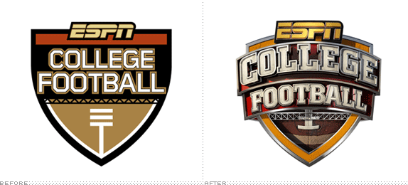 ESPN College Football Logo, Before and After