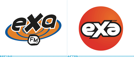EXA FM Logo, Before and After