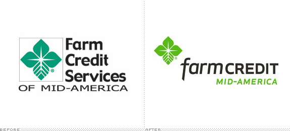 Farm Credit service of Mid-America Logo, Before and After