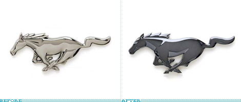 Ford Mustang Badge, Before and After