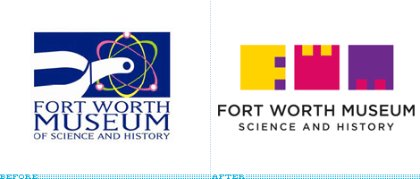 Forth Worth Museum of Science and History Logo, Before and After