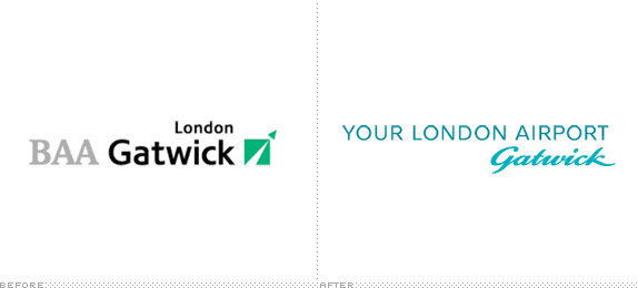 Gatwick Logo, Before and After. Gatwick Airport, formerly London Gatwick 
