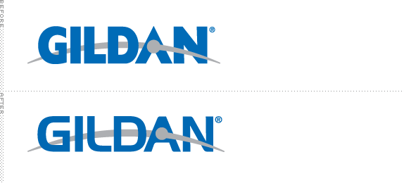 Gildan Logo, Before and After