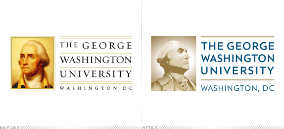 George Washington University Logo, Before and After