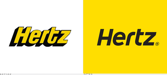 Hertz Logo, Before and After