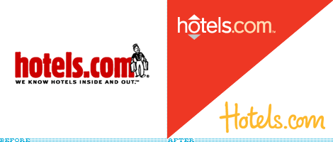 Hotels.com Logo, Before and After times Two