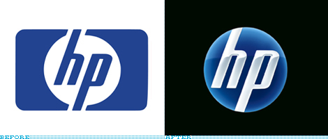 hp Logo, Before and After