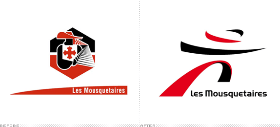 Les Mousquetaires Logo, Before and After