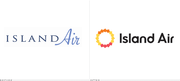 Island Air Logo, Before and After