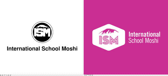 International School Moshi (ISM) Logo, Before and After