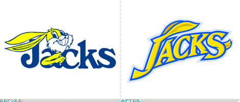 Jackrabbits Logo, Before and After