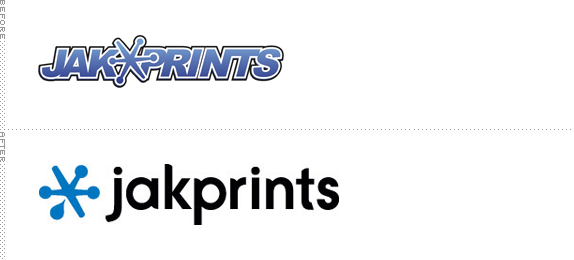 Jakprints Logo, Before and After