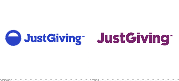 JustGiving Logo, Before and After
