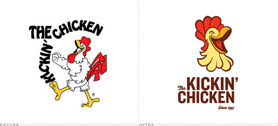 Kickin' Chicken Logo, Before and After