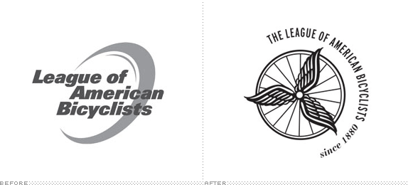 League of American Bicyclists Logo, Before and After