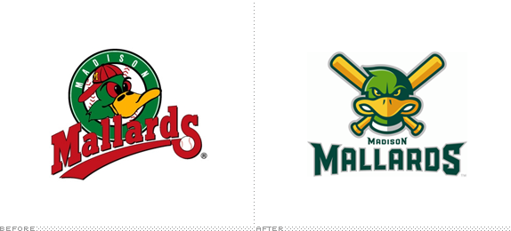 Madison Mallards Logo, Before and After