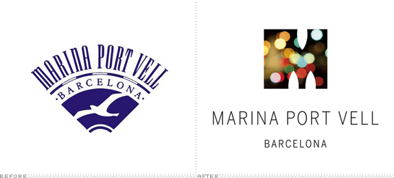 Marina Port Vell Logo, Before and After