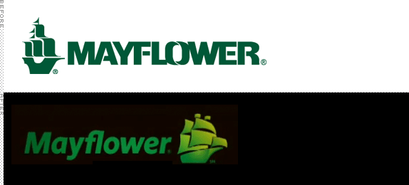 Mayflower Logo, Before and After
